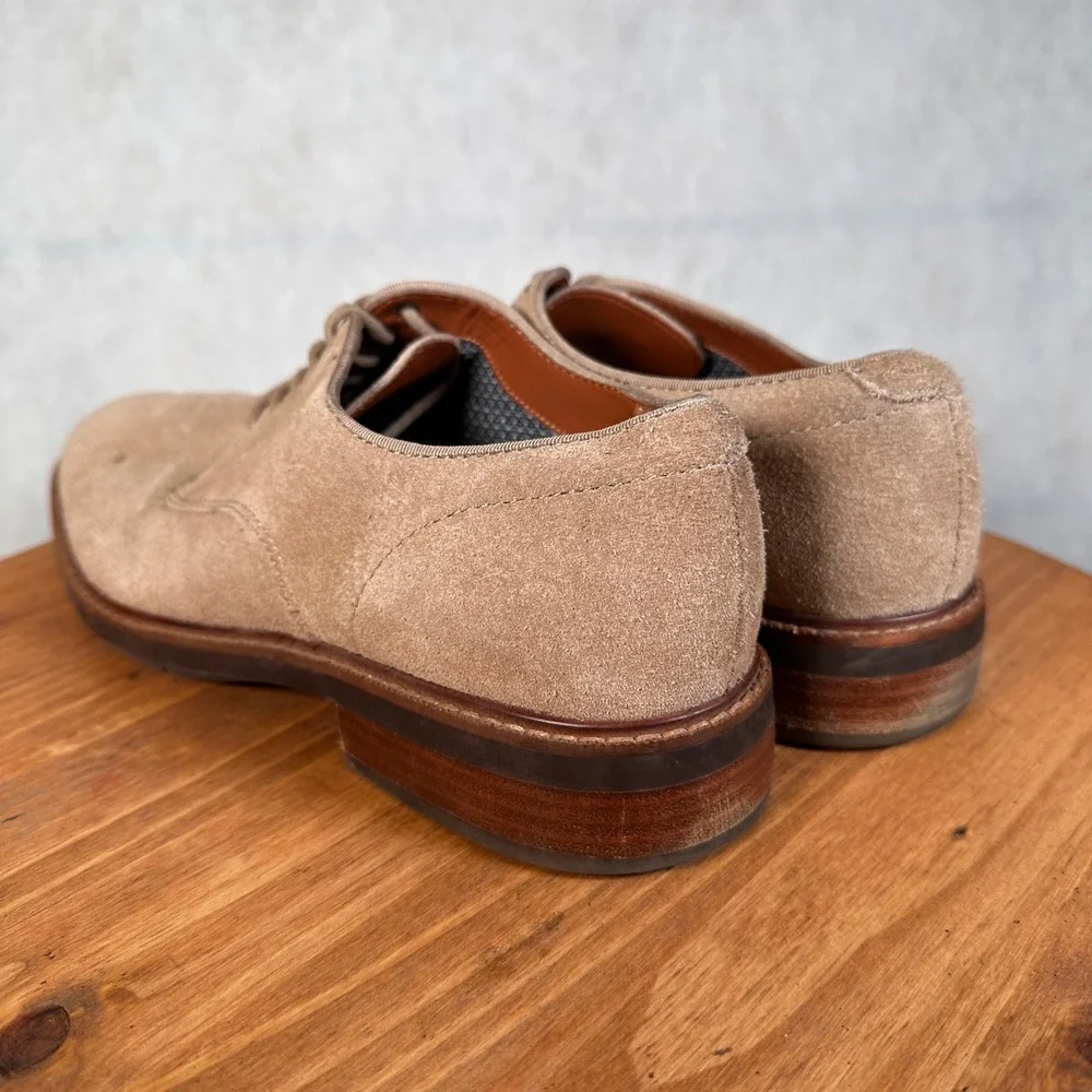 Vince Camuto Derby Shoes Mens 11 Tan Suede Good Lace Up Business Casual Classic